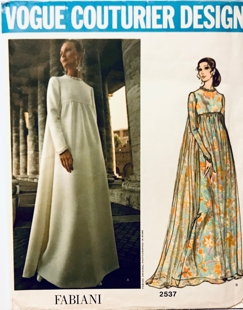 Vogue 2537 Wedding Dress Bridal Gown Modest One Piece Evening Etsy