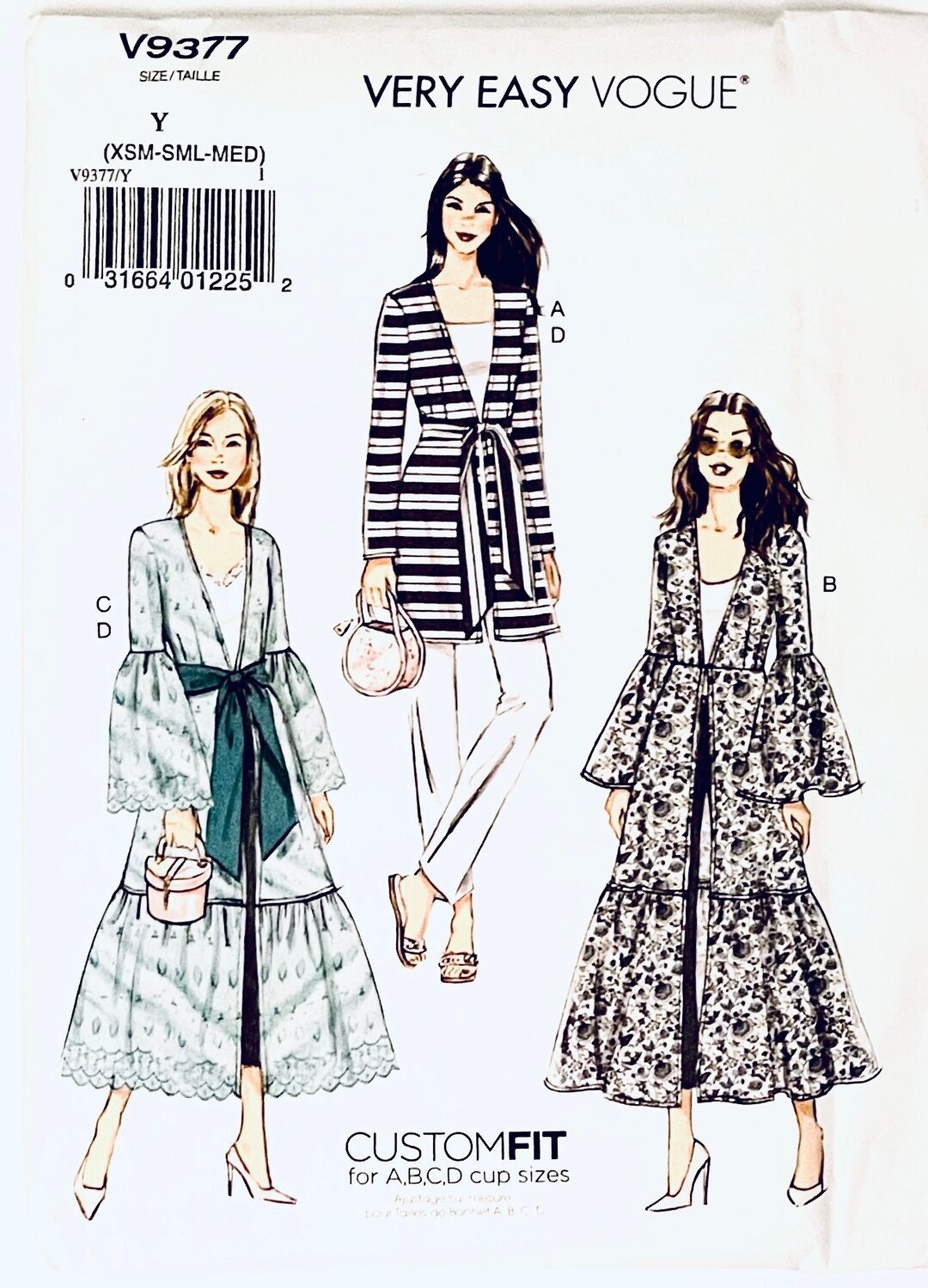 Very Easy VOGUE 9377 Jacket & Belt Pattern Cottagecore Wrap Jacket