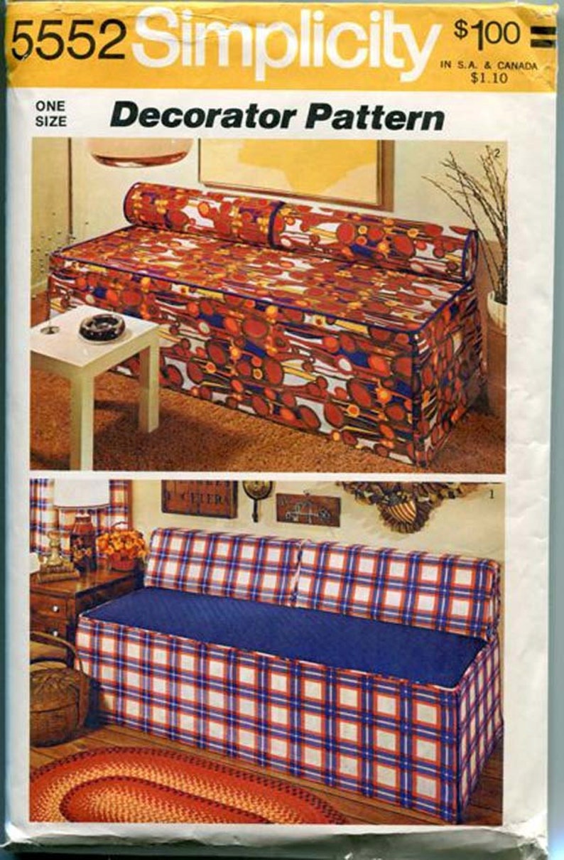 1970s Twin Bed Studio Couch or Day Bed Slipcover w/ Round or Etsy