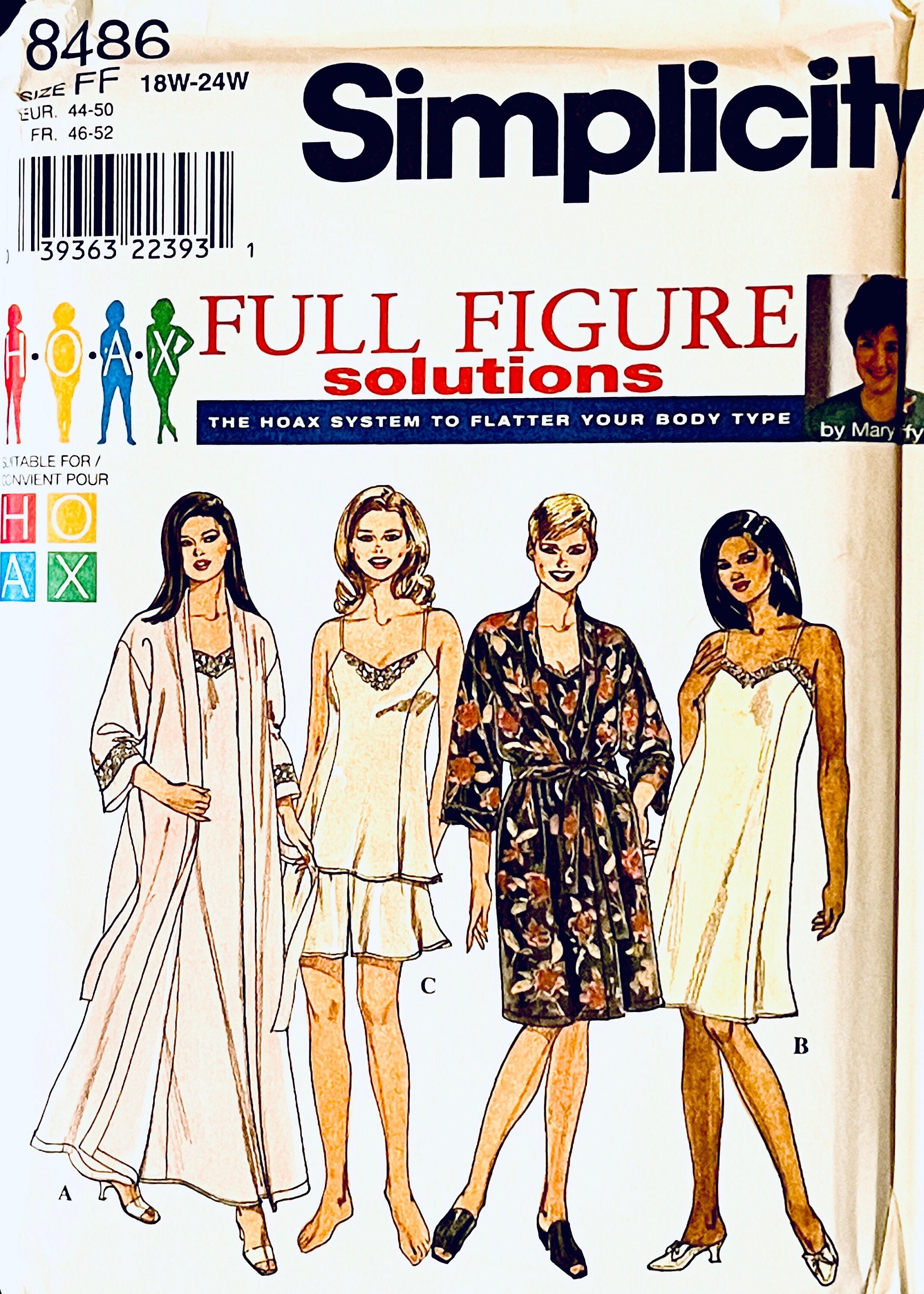 はるページ Simplicity 8486 UNCUT 1990s LINGERIE PATTERN Robe Nightgown