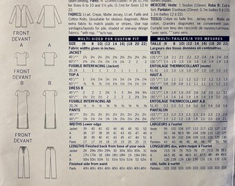 2000s Vintage VOGUE 2533 WARDROBE PATTERN Jacket Top Dress Pants