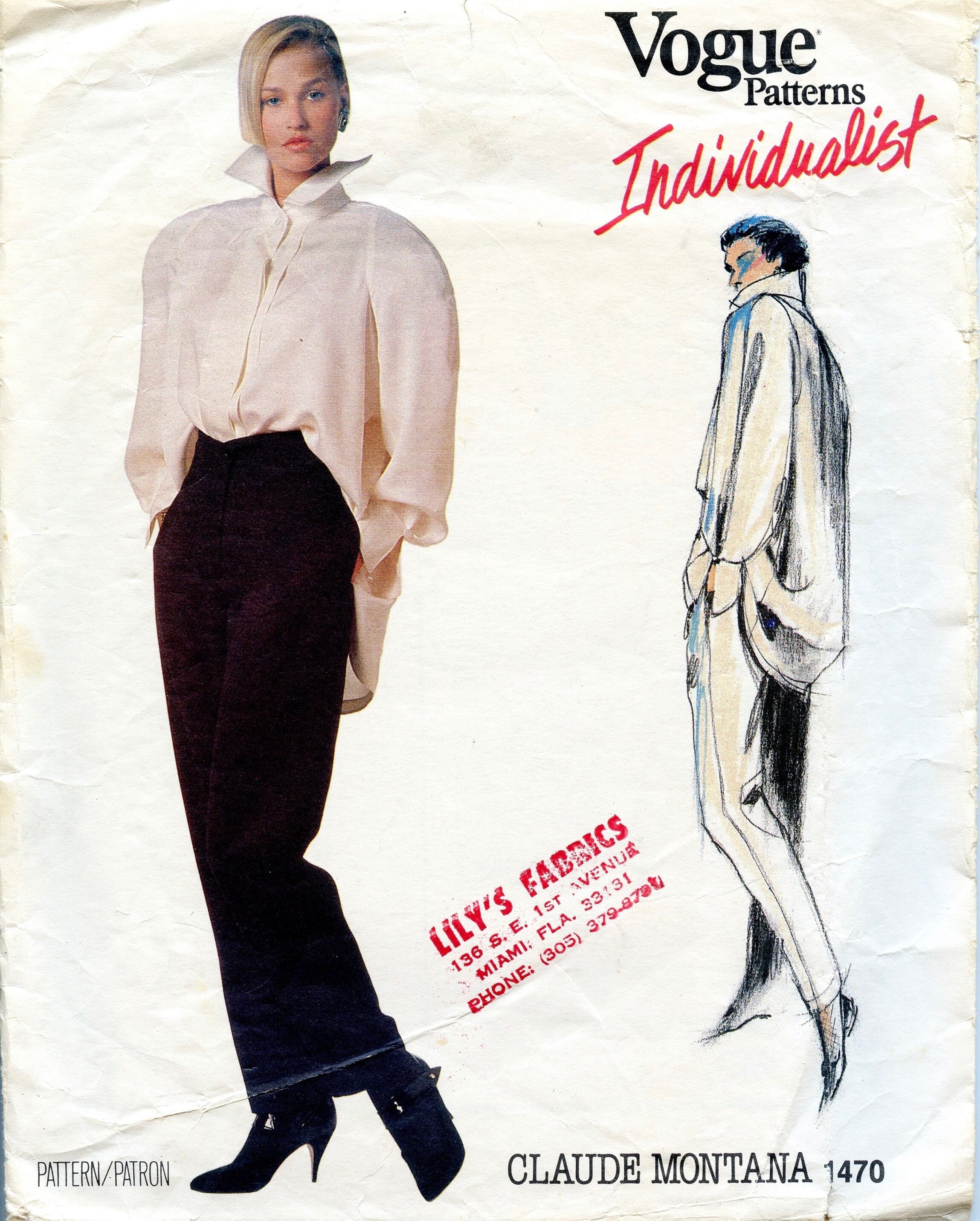60s Separates Tunic w Scoop Neck Long Sleeve Blouse Gathered at Front Neck A Line Skirt Straight Leg Pants CMPLT Vogue 7694 Bust US 32.5 in