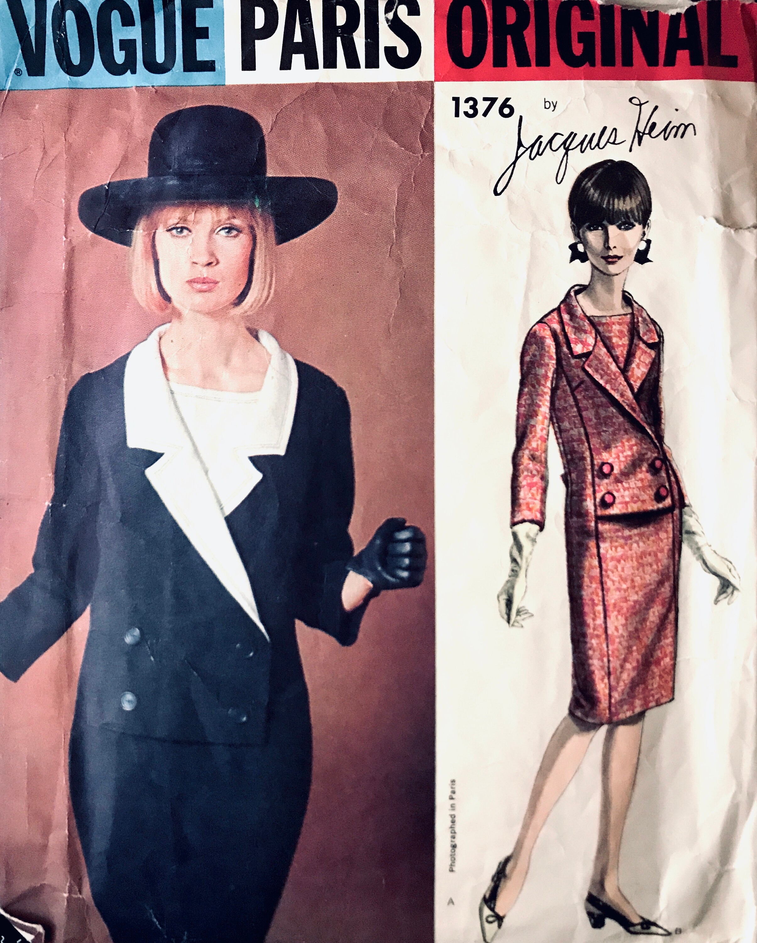 1960年代ヴィンテージ Vogue 1376 パリオリジナル - ダブルブレスト