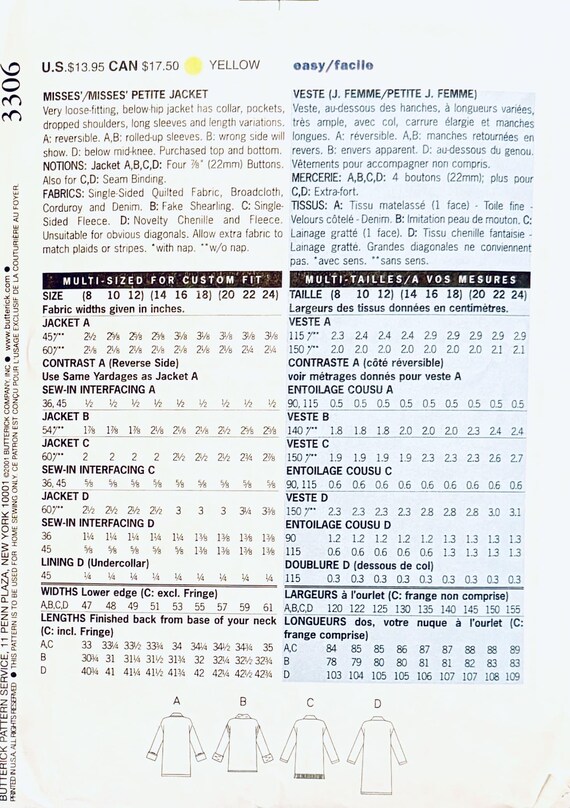 レディース ジャケット パターン ヒップ下 ジャケット コート サイズ