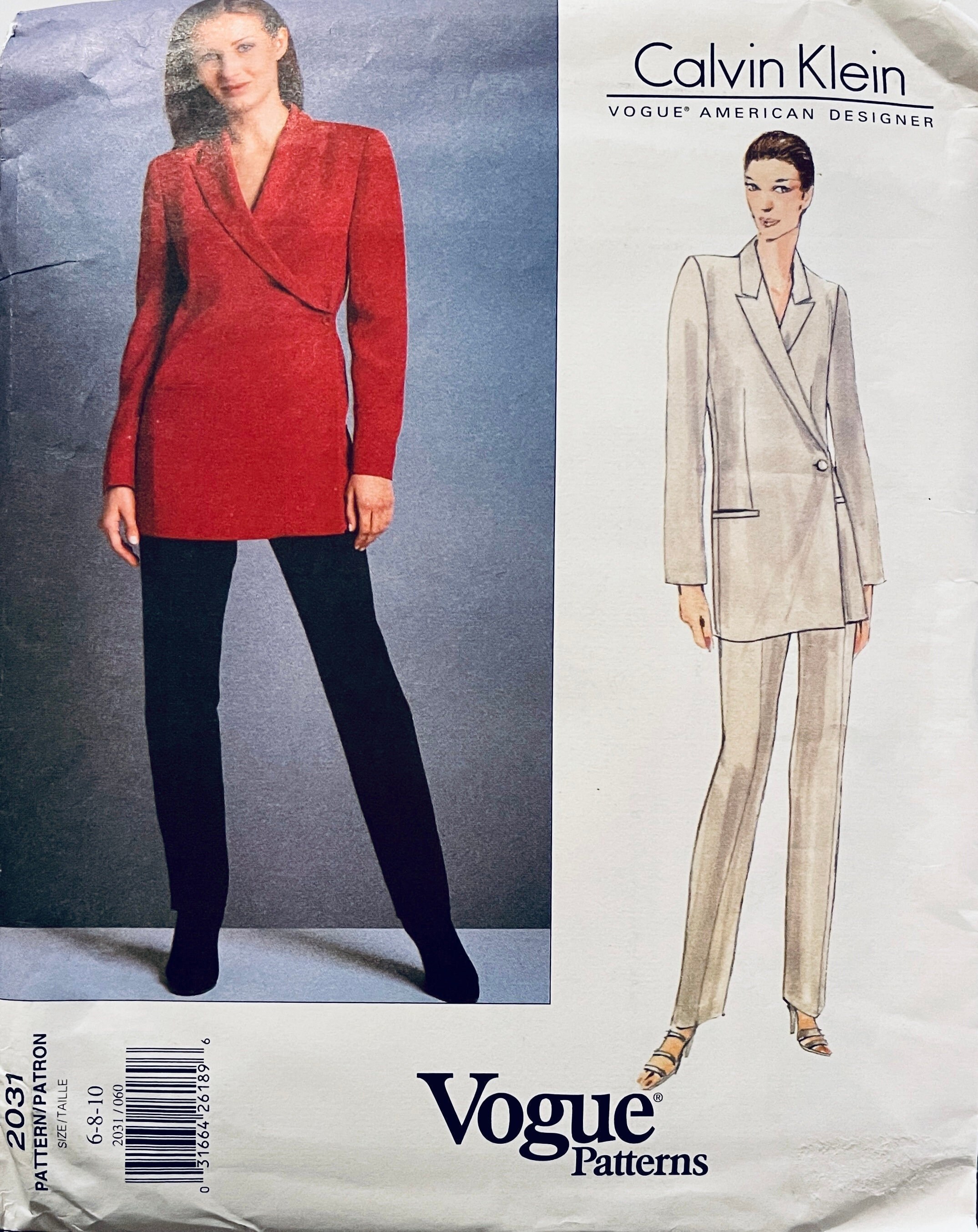 Vintage Vogue 2031 JACKET & Tapered PANTS Pantsuit Suit Vintage Vogue 2031 JACKET & Tapered PANTS Pantsuit Suit