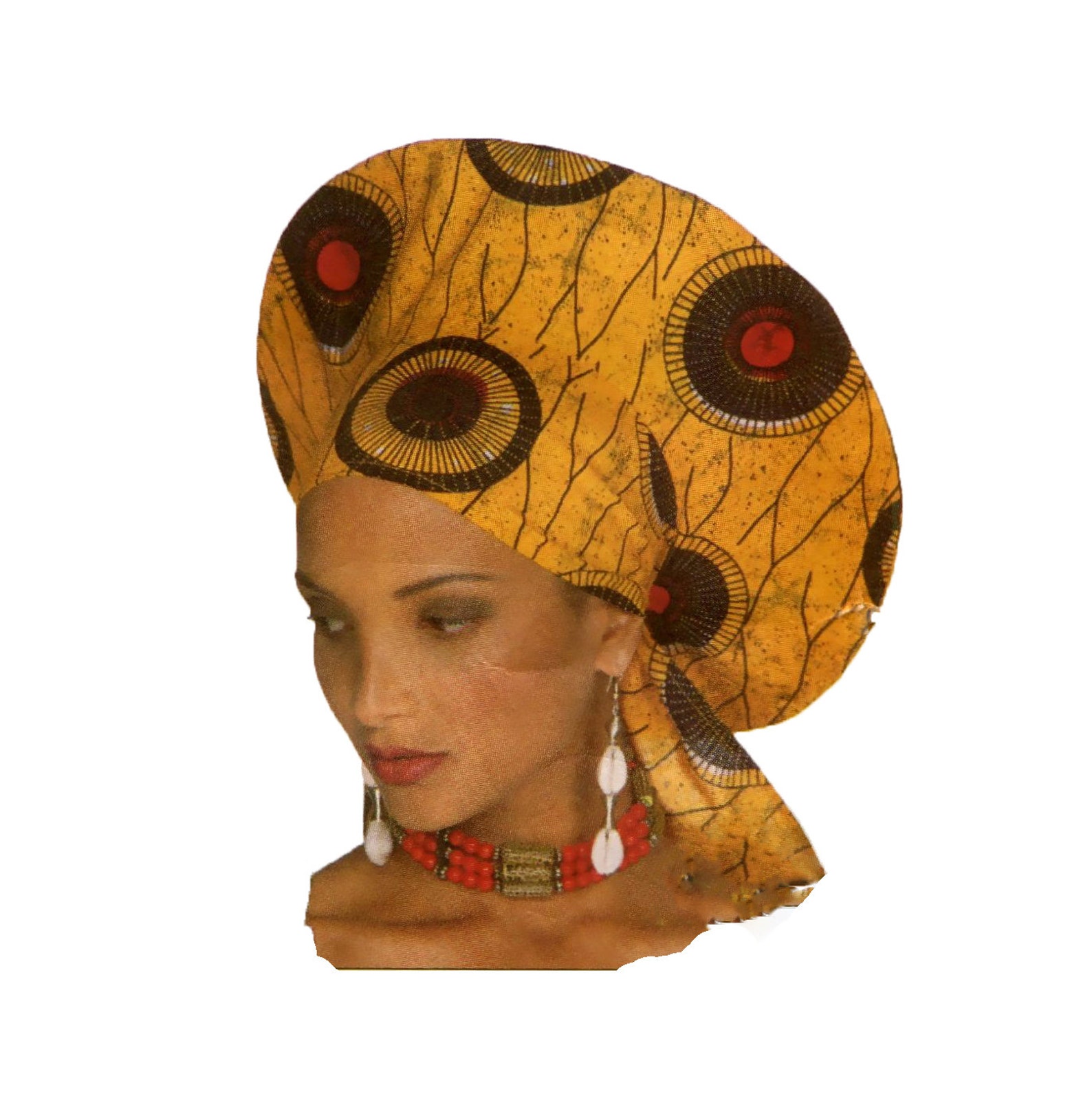 90s AFRICAN HAT PATTERN Headwrap Stole Vest Pattern One Size Etsy