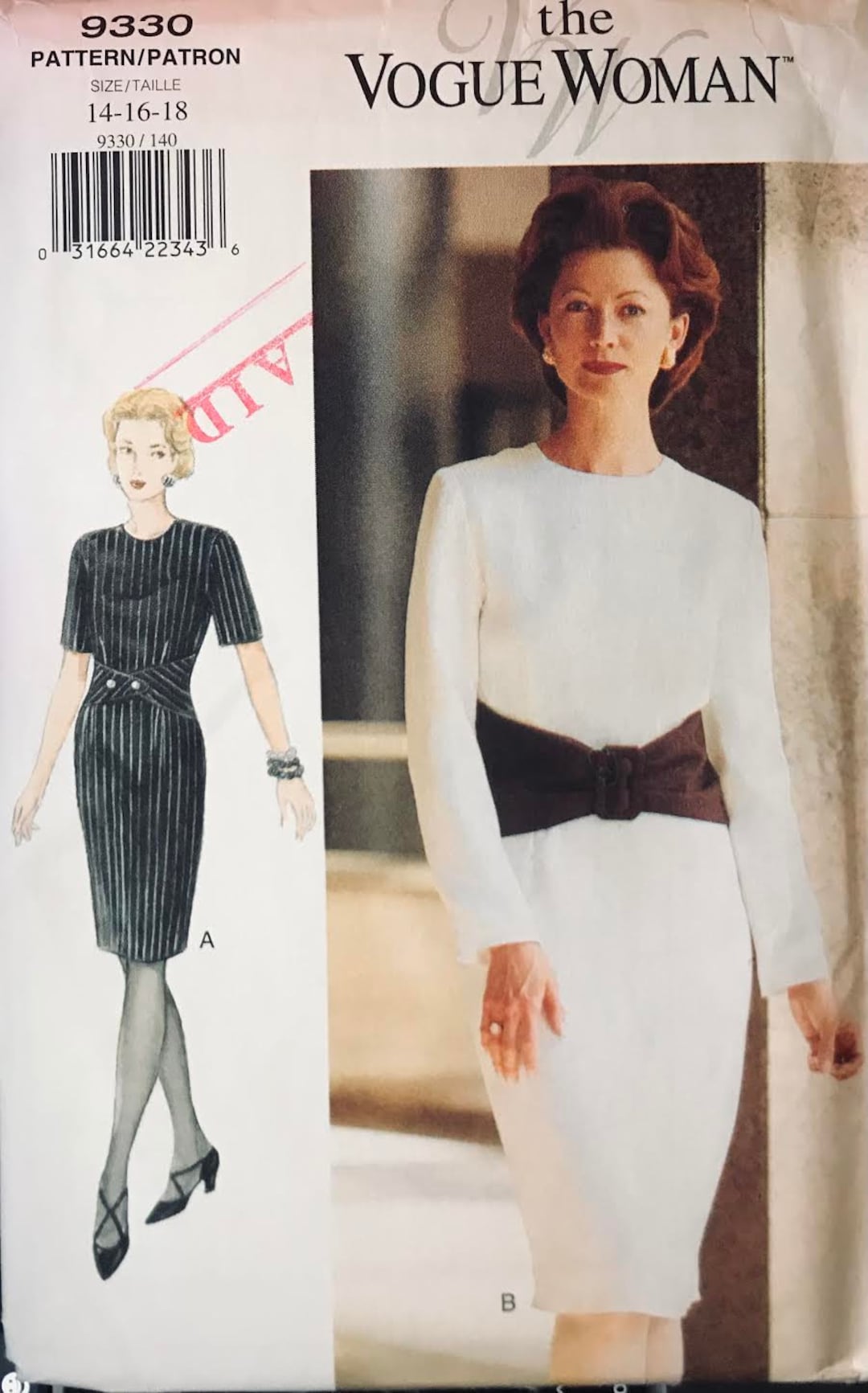 Uncut Vintage VOGUE 9330 DRESS PATTERN Vogue Woman Long or