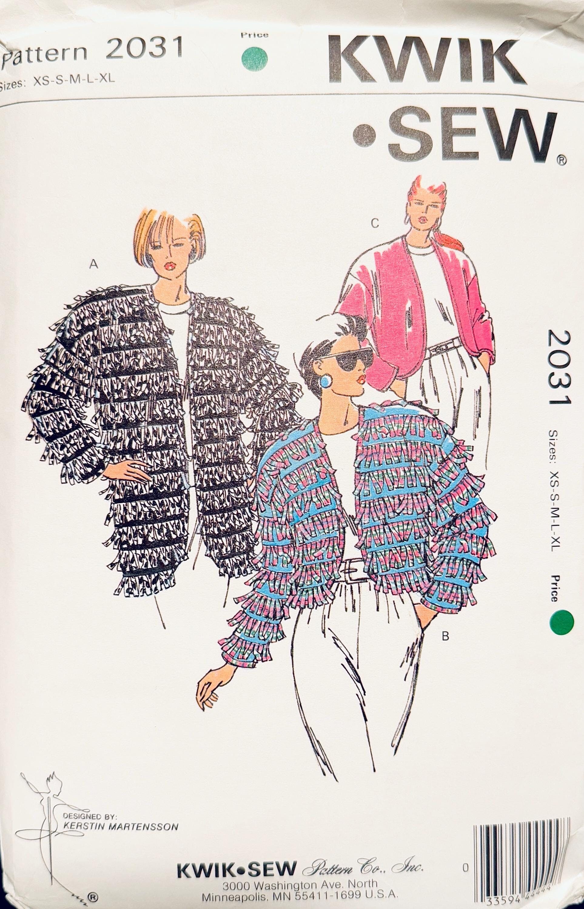 1980s Vintage Kwik Sew 2031 Long or Waist Length Fringe, Loose