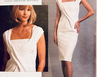 Vogue 1087 - Fitted Cocktail / Evening Dress Sewing Pattern Donna Karan Vogue American Designer / Size 4 6 8 10 UNCUT