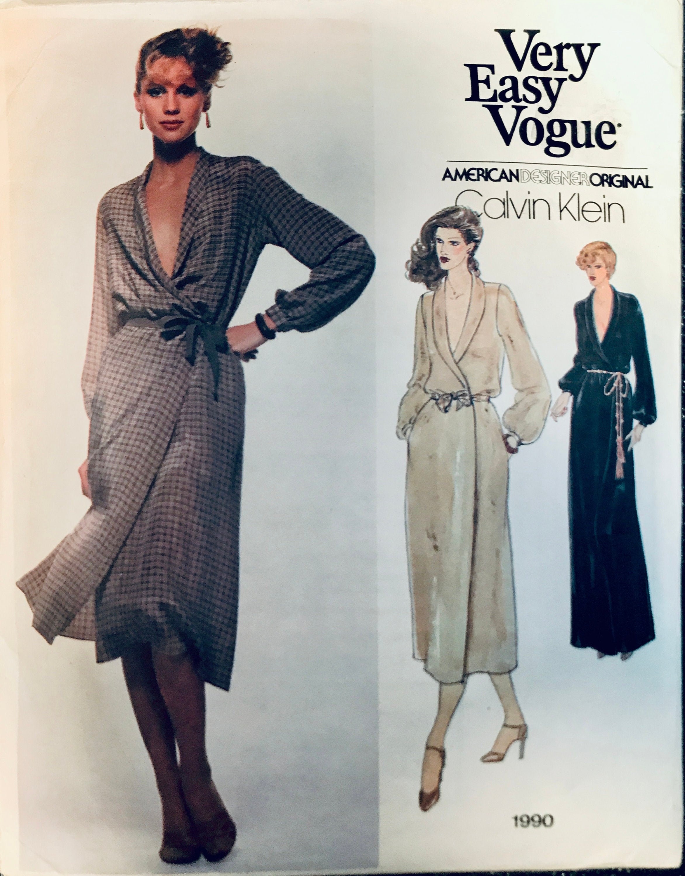 1970s Vintage Vogue 1990 Sexy WRAP DRESS PATTERN Calvin Klein - Etsy  Australia