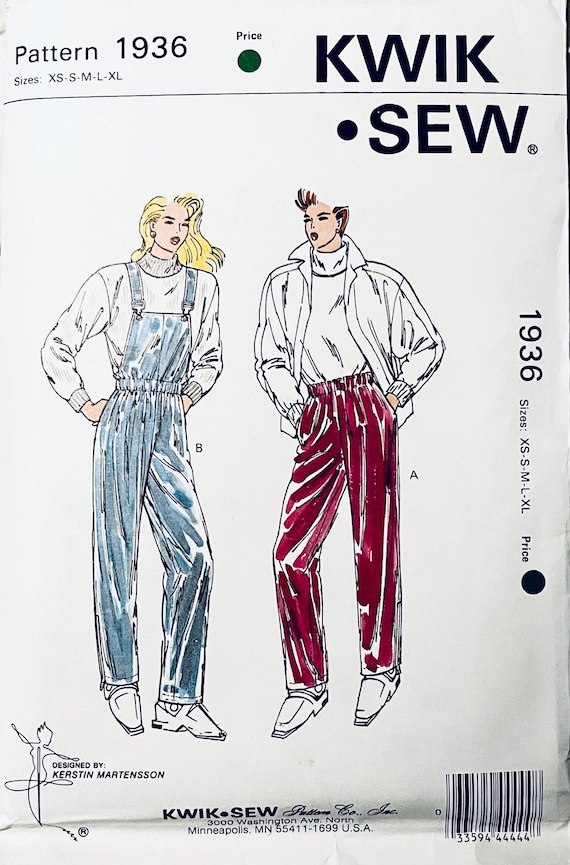 1980s Vintage Kwik Sew 1936 Misses Rain & Ski Pull-on Pants and