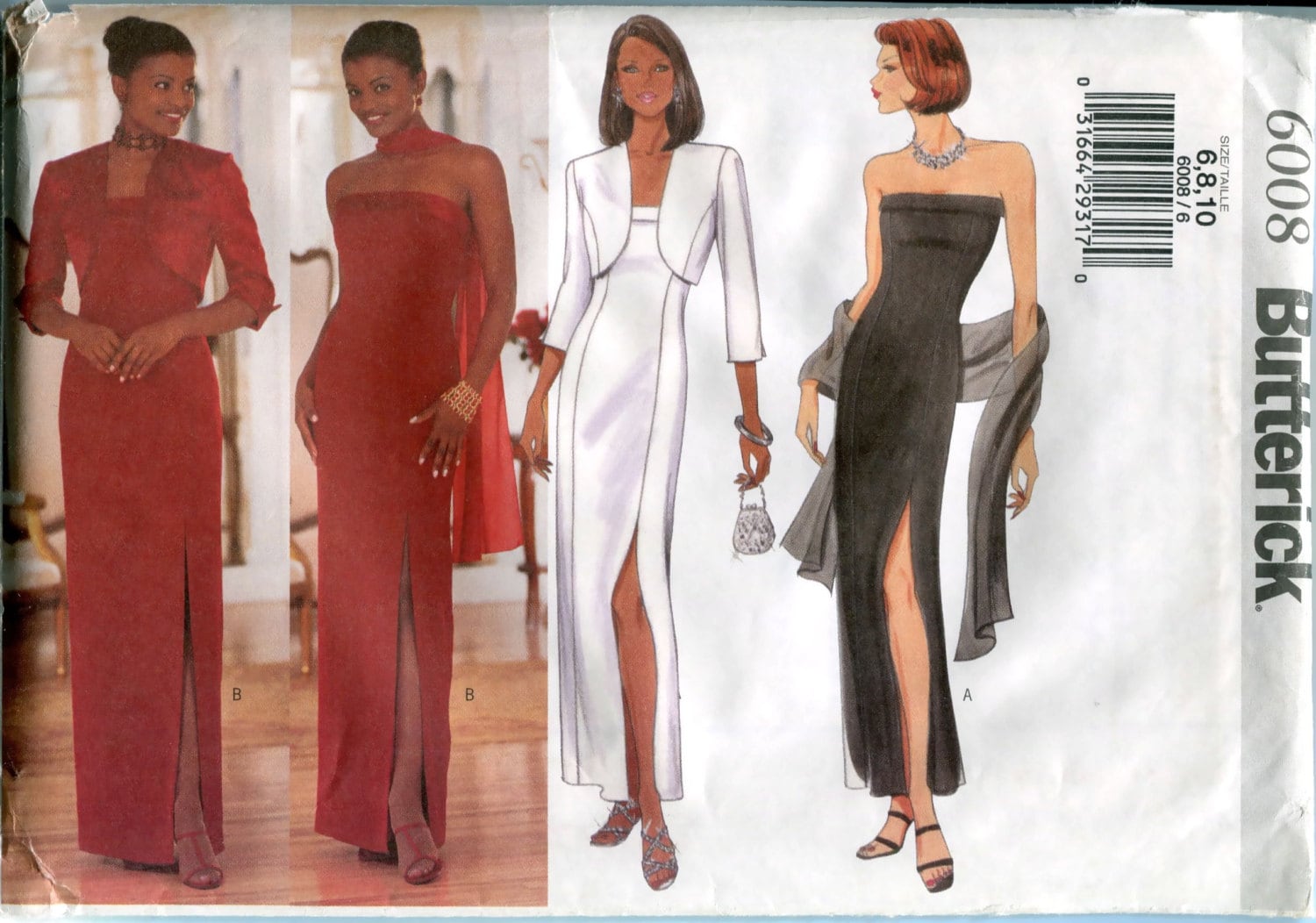 Sexy EVENING GOWN PATTERN Strapless Party Prom Dress Jacket Stole