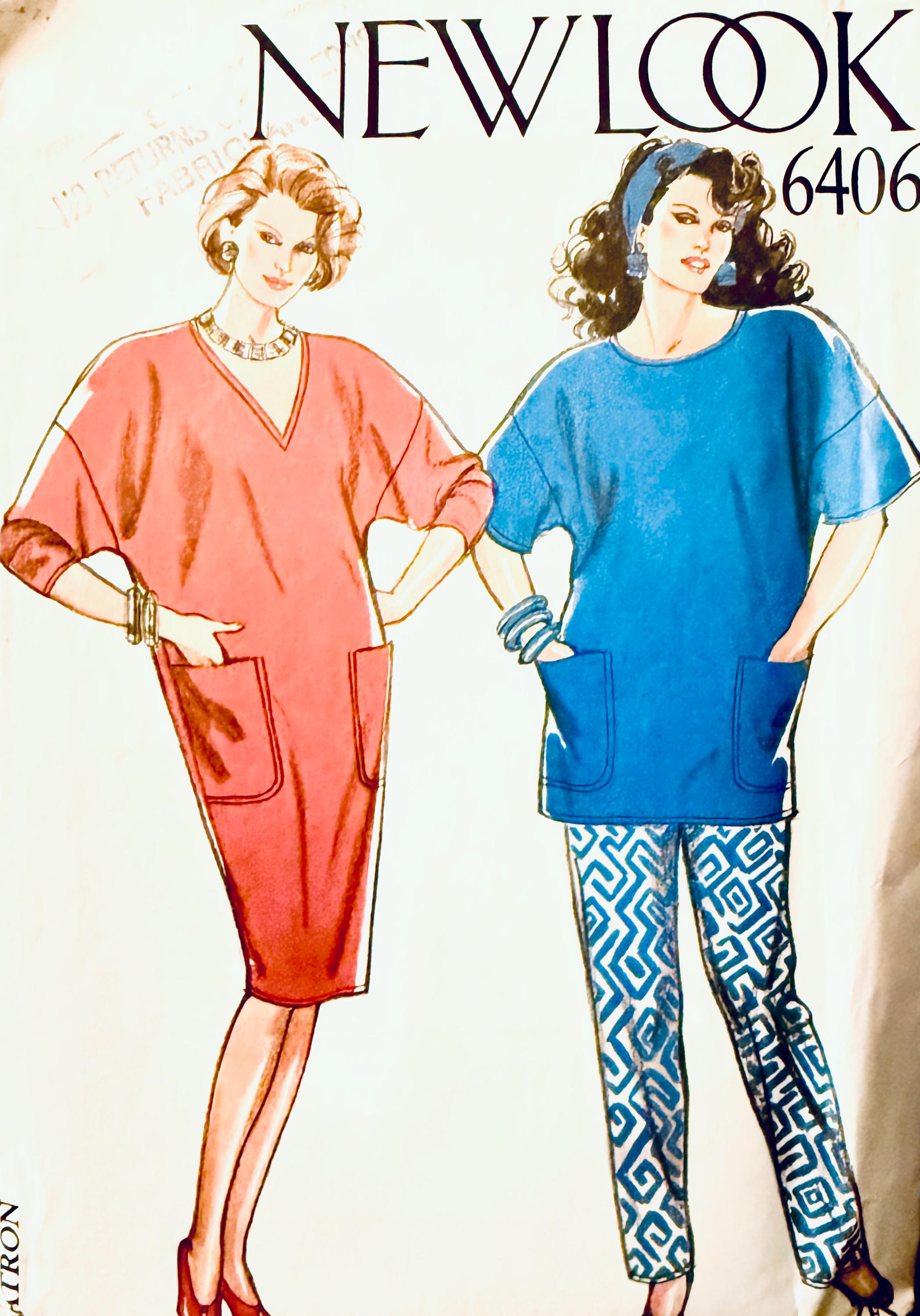 New Look 6406 Vintage Sewing Pattern - Pullover Dress, Tunic Top