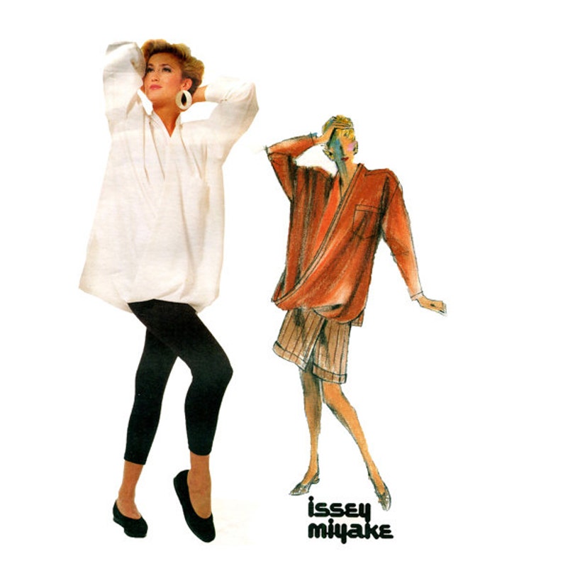 1980s Issey Miyake PANTS Tights TOP Tunic SKIRT Skort Pantskirt Pattern Casual Vogue 1729 Individualist Womens Sewing Patterns Size 10