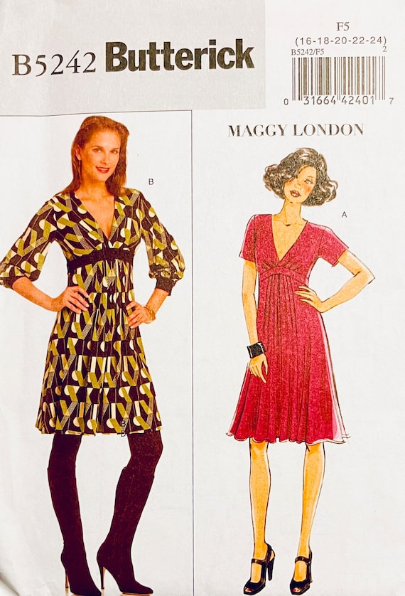 Butterick 5242 DRESS PATTERN Maggy London Designer Fit and Flare Dress Plus Size Uncut Womens Sewing Patterns Size 16 18 20 22 24 - Etsy Butterick 5242 DRESS PATTERN Maggy London Designer Fit and Flare Dress Plus Size Uncut Womens Sewing Patterns Size 16 18 20 22 24 - Etsy