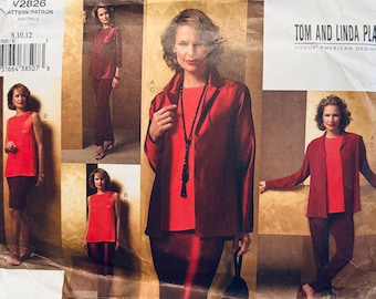 2000s Vogue 2826 American Designer Misses/Misses Petite Jacket Tunic Top Skirt Pants Sewing Pattern Wardrobe Separates UNCUT Size 8 10 12