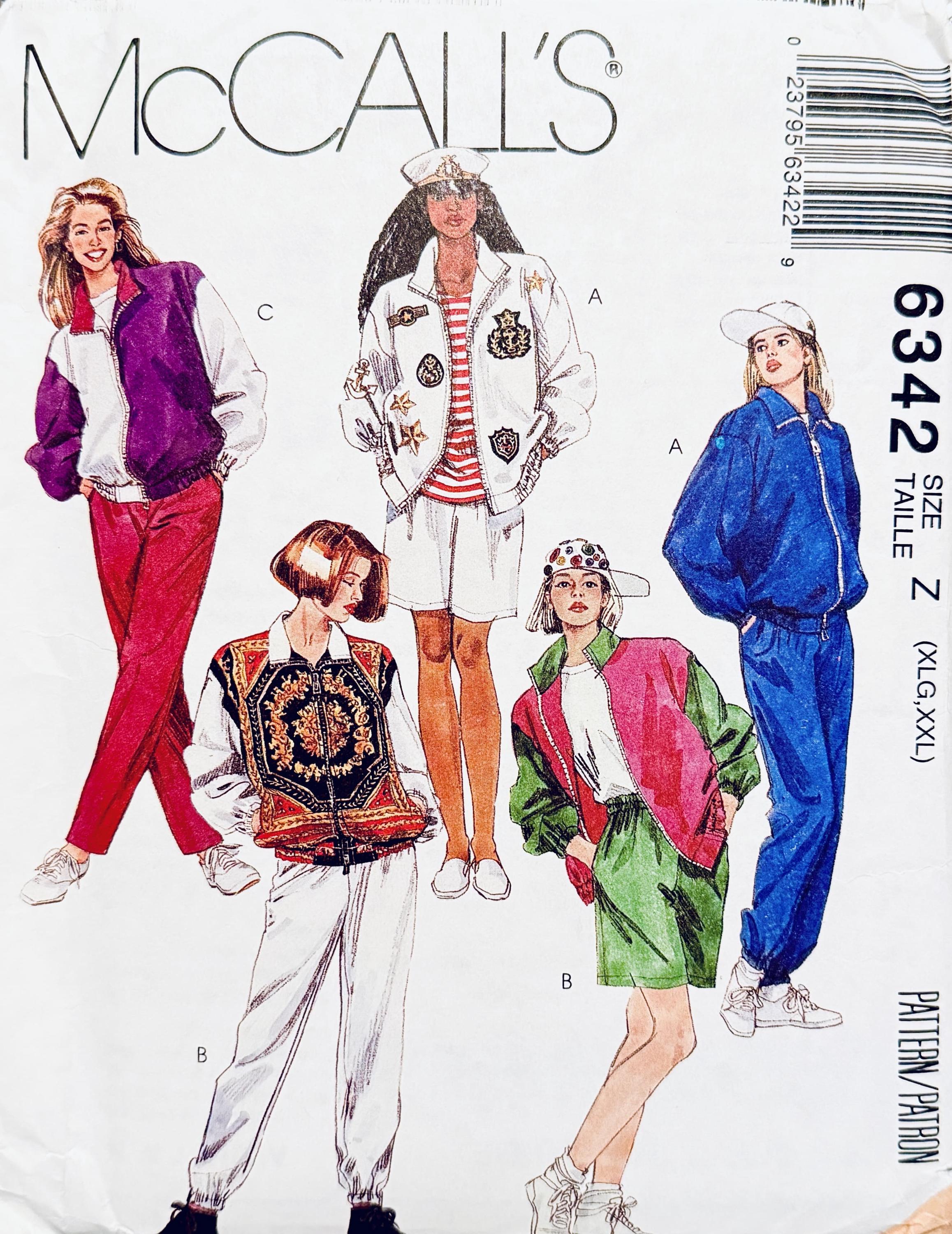 1990s Vintage Mccalls 6342 Lined, Unlined Jackets Pants & Shorts