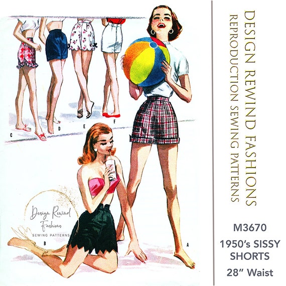 Vintage 1950s Sissy Shorts Sewing 