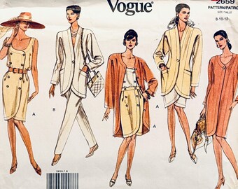 1990s vintage Vogue 2659 wardrobe - womens' / misses petite jacket, dress, top, skirt & pants sewing pattern - size 8 10 12