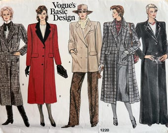 1980s Vintage Vogue Coat Sewing Pattern - Size 10 - UNCUT