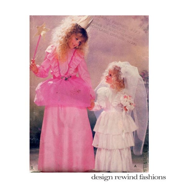 GIRLS PRINCESS DRESS Pattern Fairy Tale Princess Dress-Up Costumes Butterick 6851 Size 4 5 6 7 8 10 12 14 UNCuT Vintage Sewing Patterns