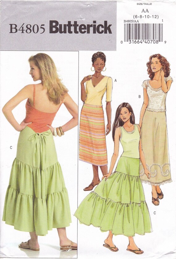 Buy Butterick 4805 Skirt Sewing Patterns Mid Calf or Above Ankle