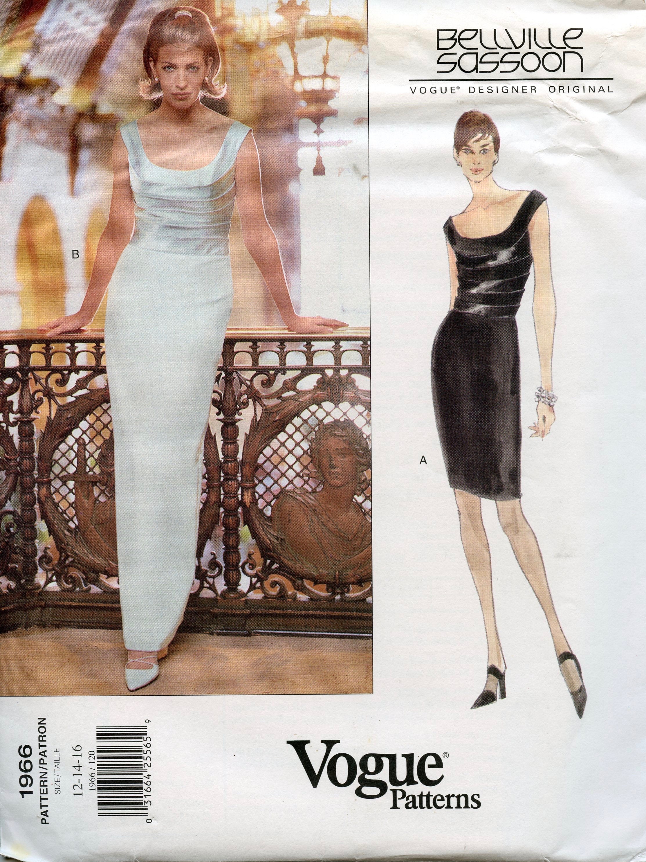 Bellville Sassoon Gown Shaped Bodice Size 14 16 18 UNCUT Women Evening 