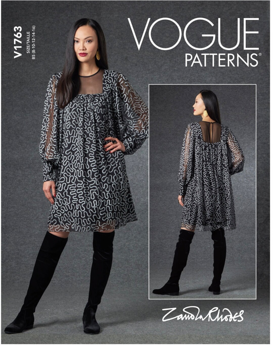 Vogue 1763 Special Occasions Dress Sewing Pattern - Long Sleeves