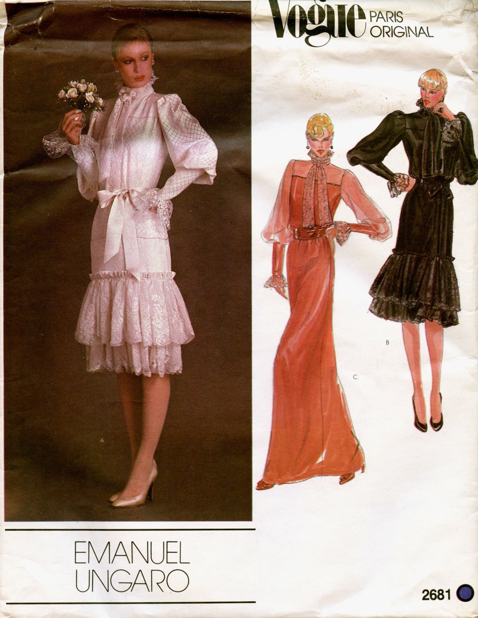 Vogue 2681 COCKTAIL DRESS PATTERN Victorian Wedding Gown Maxi Etsy