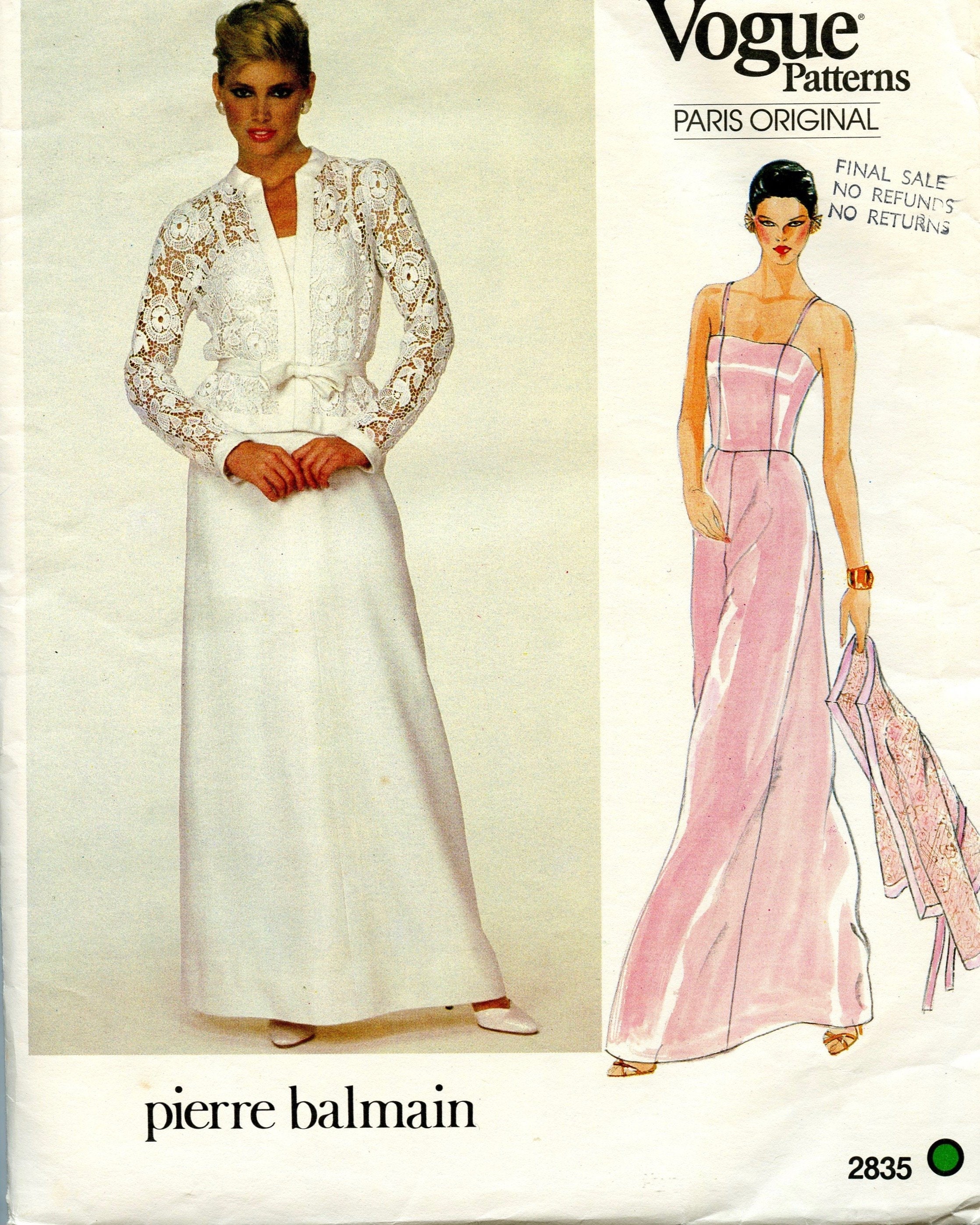 Image of Balmain fashion, Paris, February 14, 1951 : evening dress (b/w
