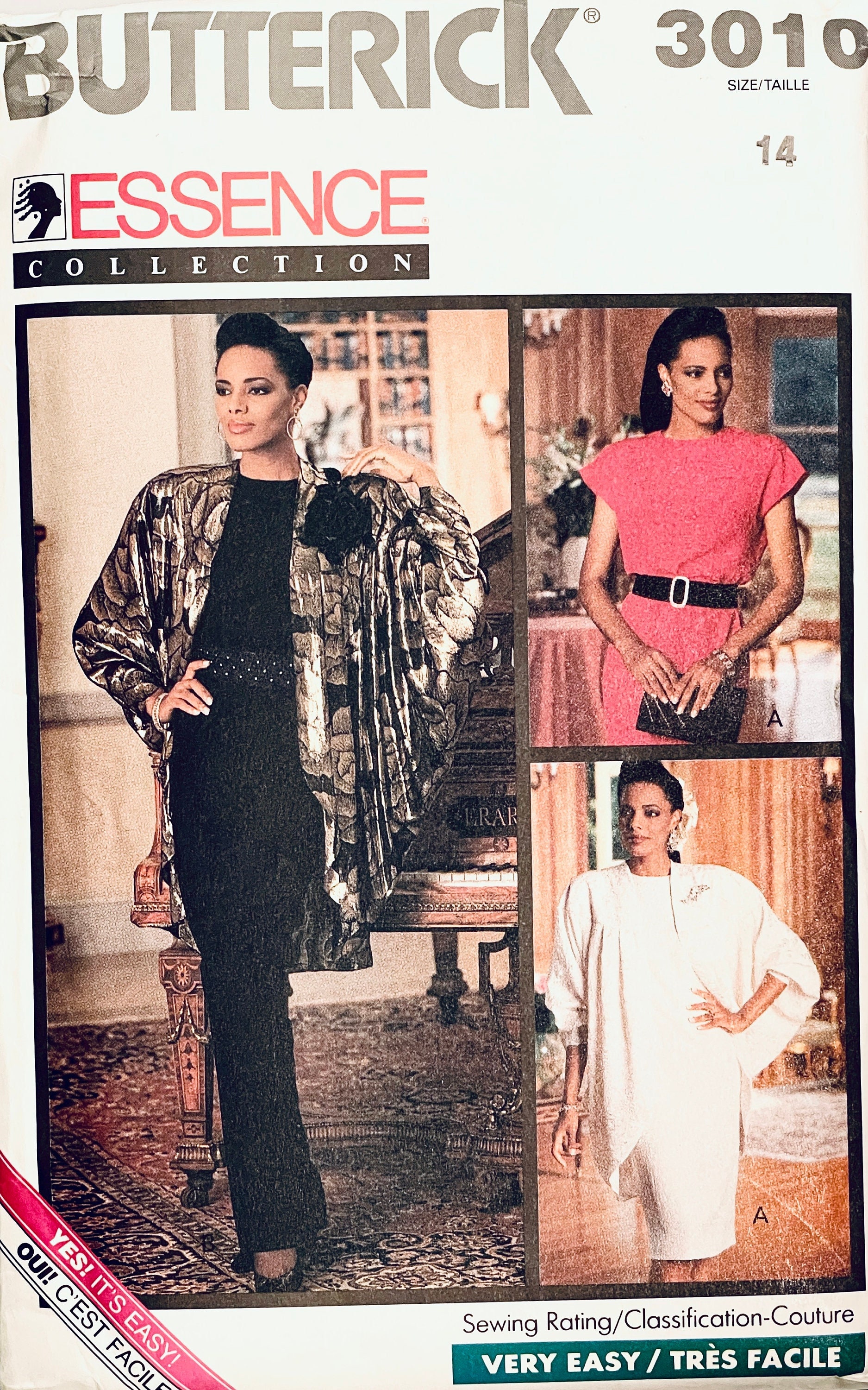 Vintage 1980s Evening Gown, Dress & Dramatic Jacket Pattern