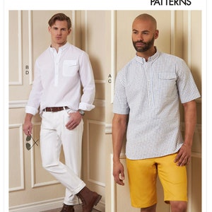 VOGUE 11478 1895 Men&#39;s Shirts, Shorts & Mid-Rise Jeans Pants Sewing Pattern Vogue Patterns Mens Sewing Patterns Size Chest 40 42 44 46 UNCuT