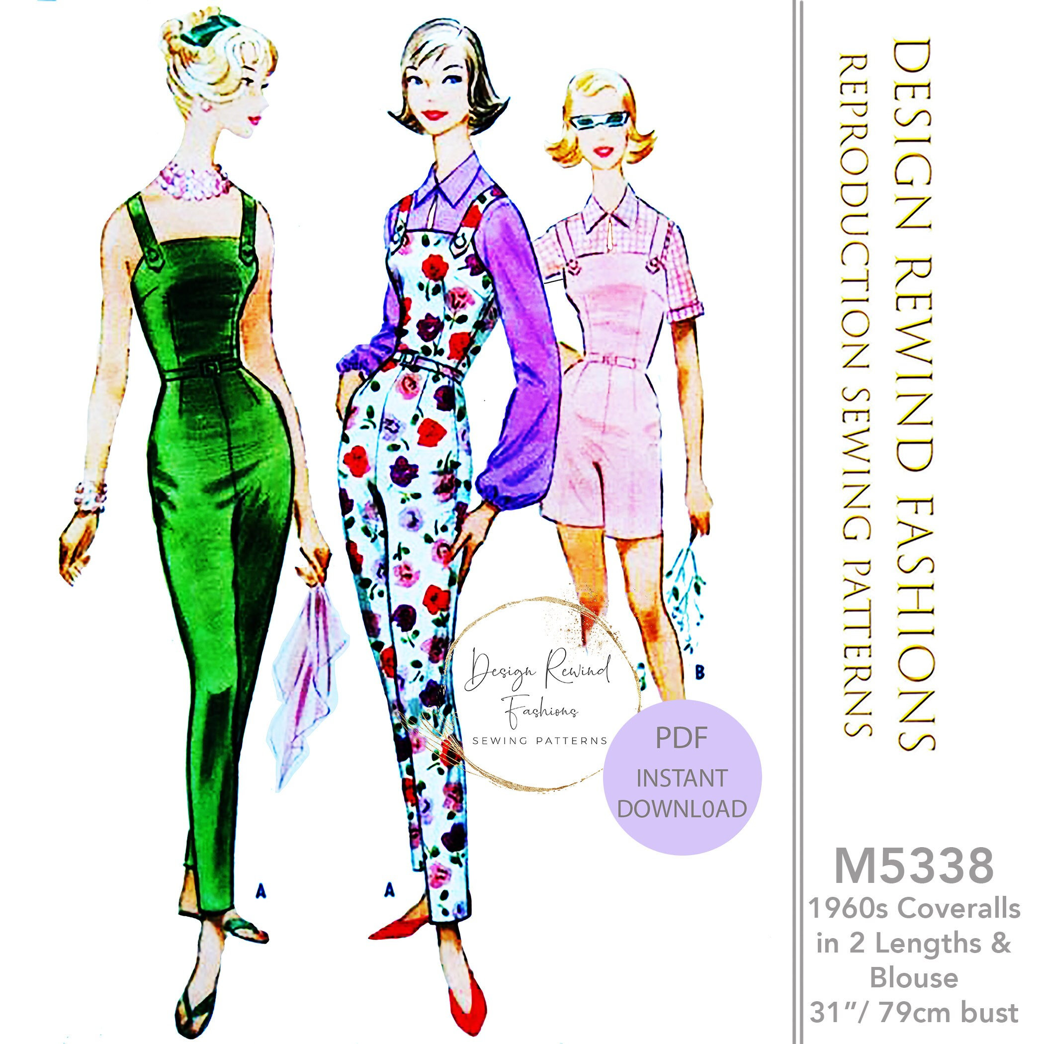 Instant Download PDF Vintage 1960s 60s Coveralls Overalls