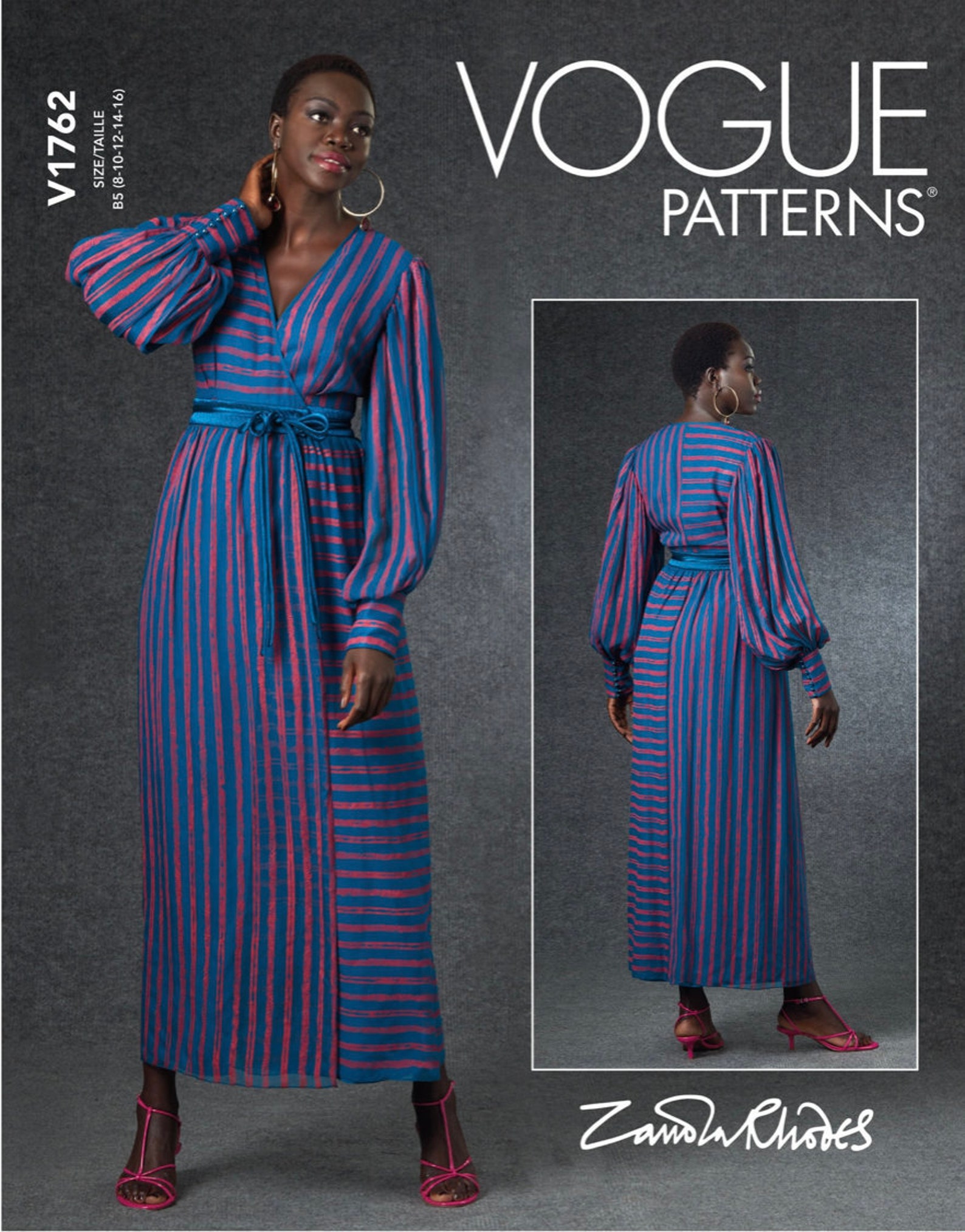 Vogue 1762 SPECIAL OCCASION DRESS Pattern Long Sleeves Wrap Etsy UK