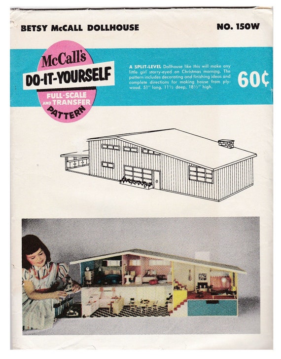 Dollhouse Plans Mid Century Split Level Doll House Diy Betsy