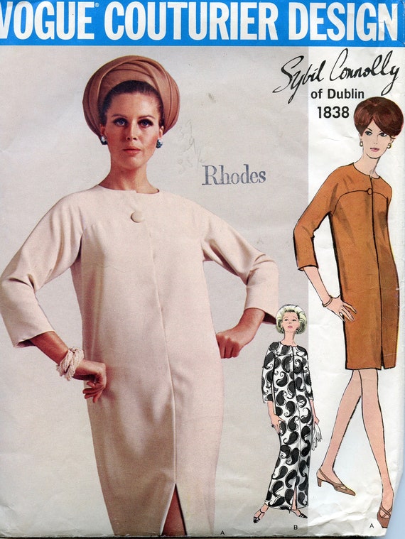 1960s Vogue 18 Dress Pattern One Piece Mod Dress Sybil Etsy 1960s Vogue 18 Dress Pattern One Piece Mod Dress Sybil Etsy