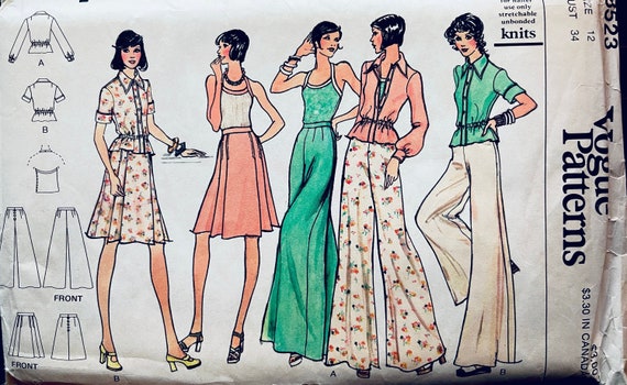 four 専用ページ Vintage Vogue 8523 Wardrobe Separates Pattern Jacket Halter Top