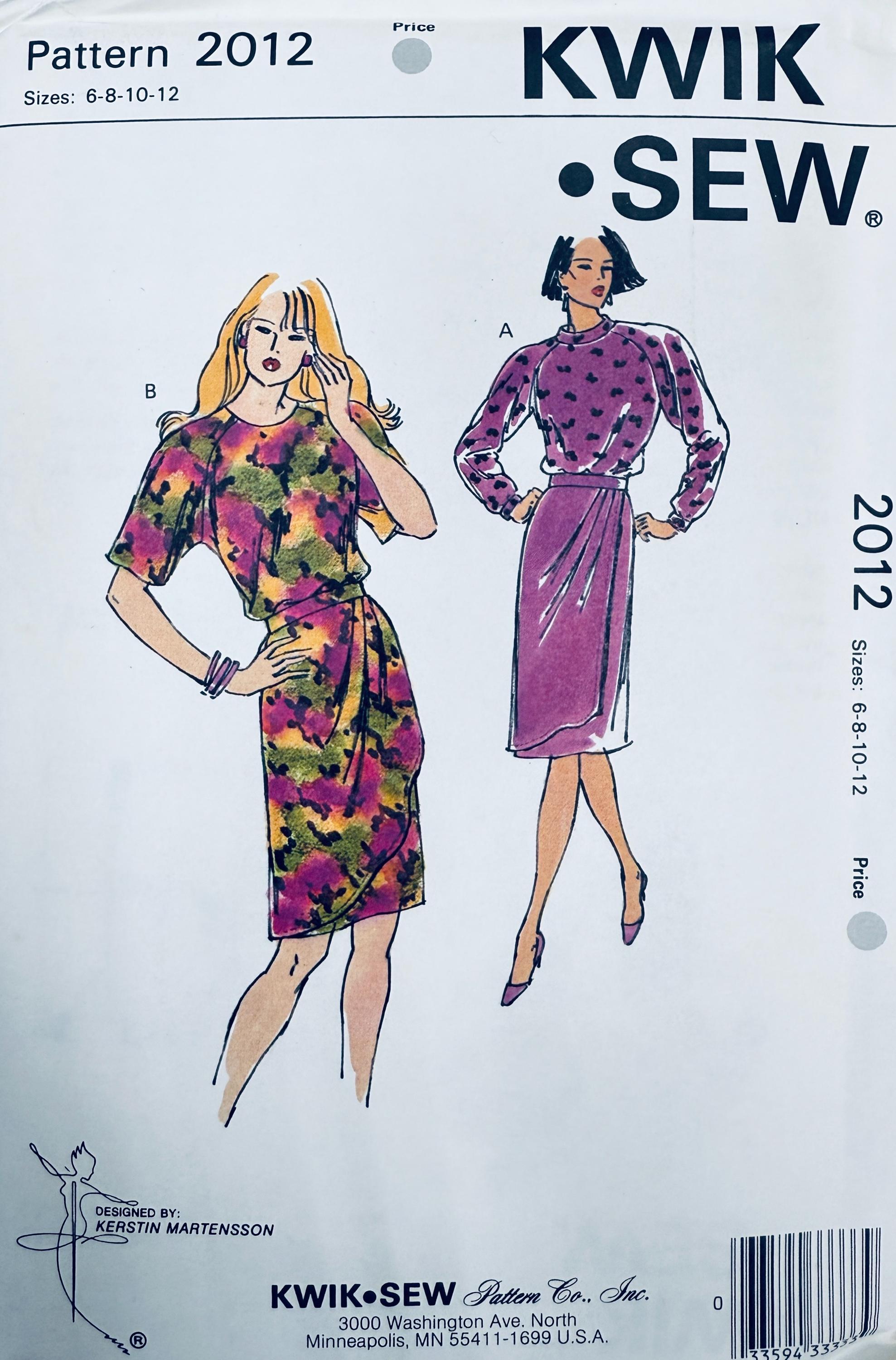 1990年代ヴィンテージ Kwik Sew 2012 ラグランスリーブ バックボタン