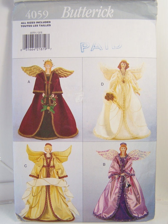 ANGEL TREE TOPPER Table Centerpiece Christmas Craft Sewing Etsy Unique Craft Sewing Patterns ANGEL TREE TOPPER Table Centerpiece Christmas Craft Sewing Etsy Unique Craft Sewing Patterns
