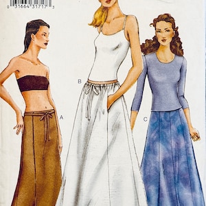 2000s Vintage Vogue 7280 A-Line or Flared Long, Floor Length Maxi Skirt Pattern Easy Sew UNCuT Womens Sewing Patterns Size 8 10 12
