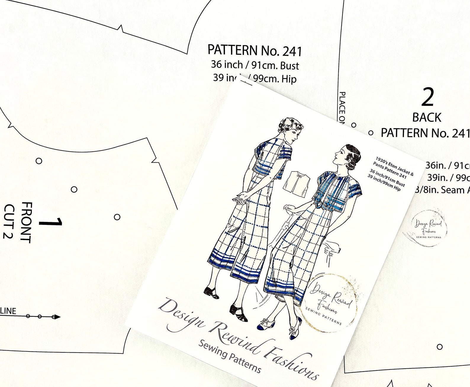 1930s Vintage Sewing Pattern 30s Eton Jacket & Pants Trousers | Etsy