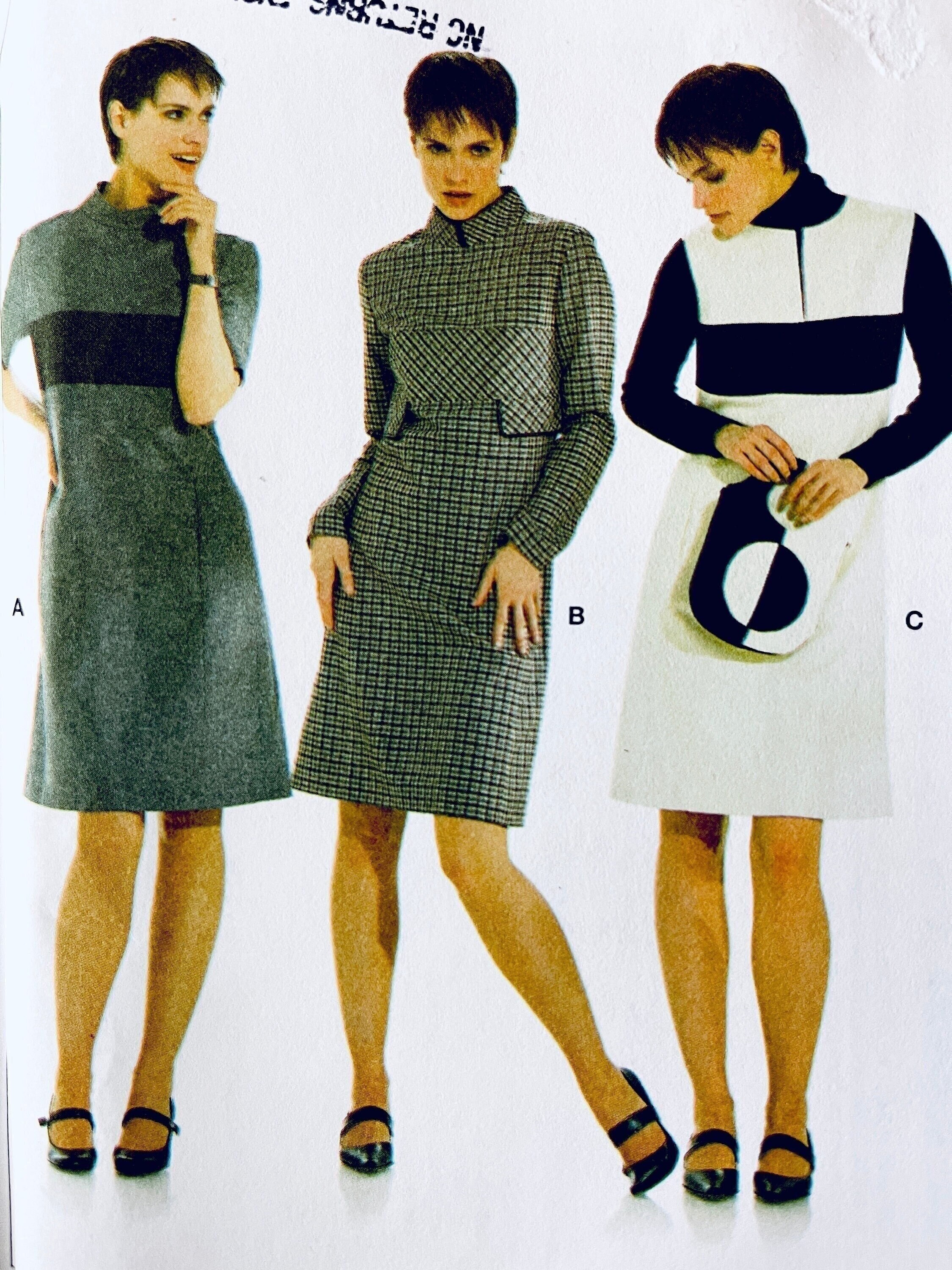 BURDA 8303 DRESS PATTERN Standing Collar Dress, Sleeveless or Long
