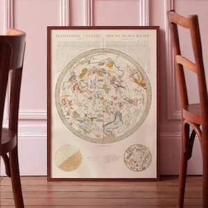 Poster: Planisfero Celeste - Mappa astronomica - Mappa astronomica dark academia - Poster / Poster / Stampa