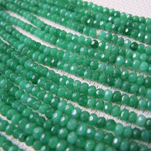 2.5x4mm Dyed Jade Green Faceted Rondelle Bead S183