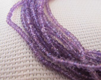 3-4mm Amethyst Faceted Roundel Beads S344