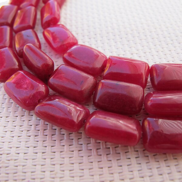 10-12mm Red Jade Pillow Bead S482