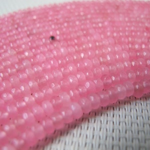 2x4mm Pink Dyed Jade Faceted Rondelle Bead S175