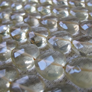 15mm Lemon Quartz Faceted Heart Bead S129