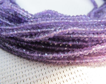 2-4mm Amethyst Faceted Rondelle Beads S35