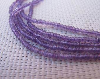 2-3mm Amethyst Faceted Roundel Beads S456